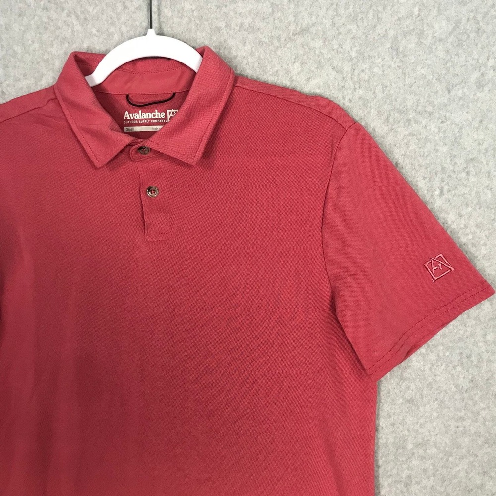 Avalanche Polo Shirt Mens Small Red Polo Golf Short Sleeve Classic Casual Preppy